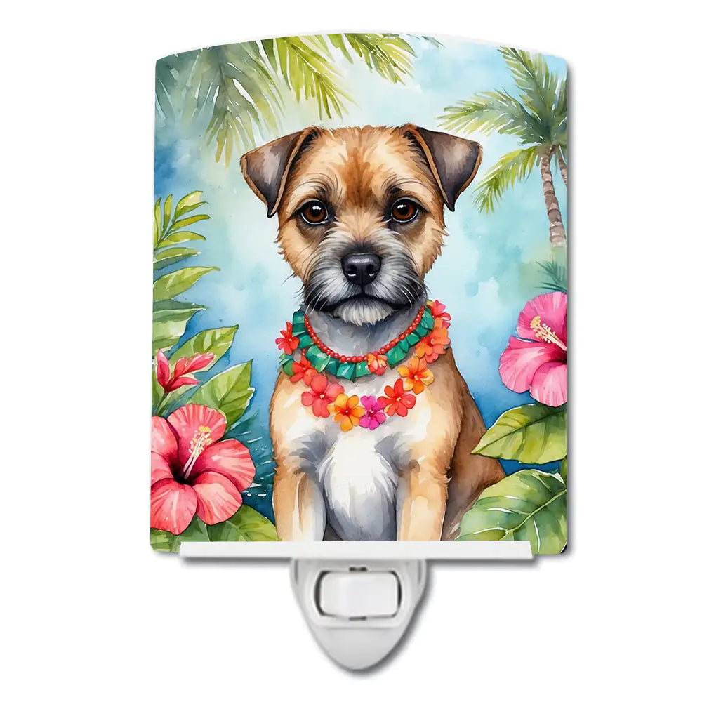 Border Terrier Luau Ceramic Night Light