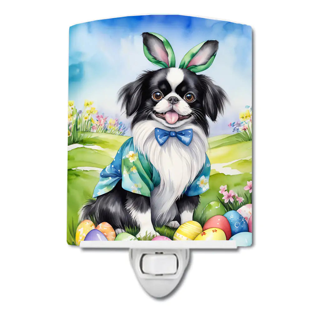 Japanese Chin Easter Egg Hunt Ceramic Night Light