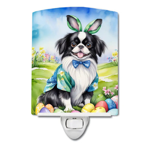 Japanese Chin Easter Egg Hunt Ceramic Night Light