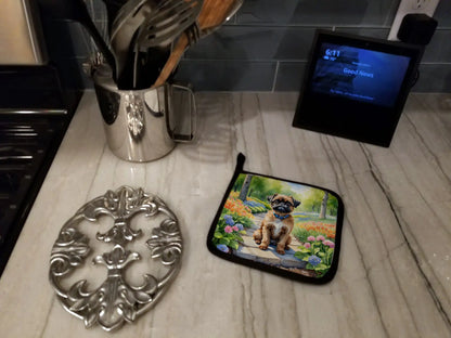 Brussels Griffon Spring Path Pair of Pot Holders