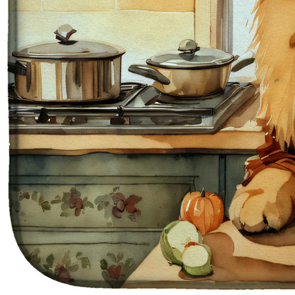 Chow Chow Fall Kitchen Pumpkins Dish Drying Mat