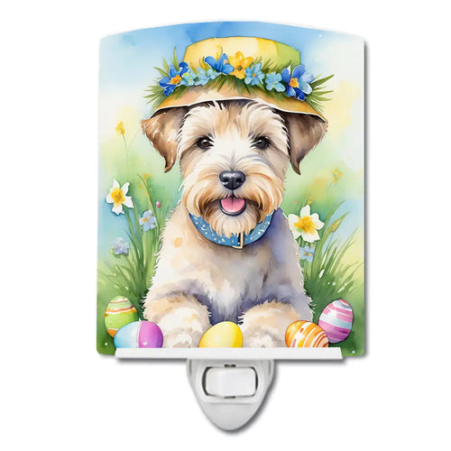 Wheaten Terrier Easter Egg Hunt Ceramic Night Light