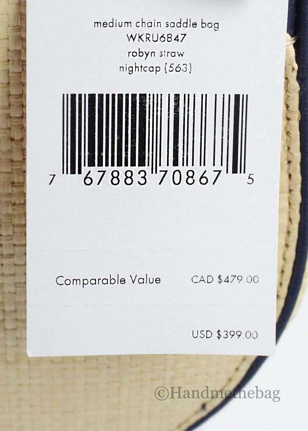 Kate Spade Robyn Straw Nightcap Leather Medium Saddle Bag