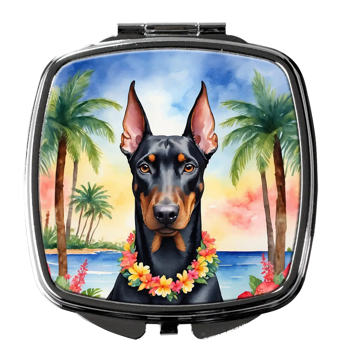 Doberman Pinscher Luau Compact Mirror
