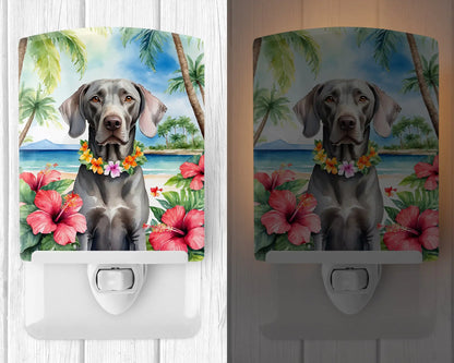 Weimaraner Luau Ceramic Night Light
