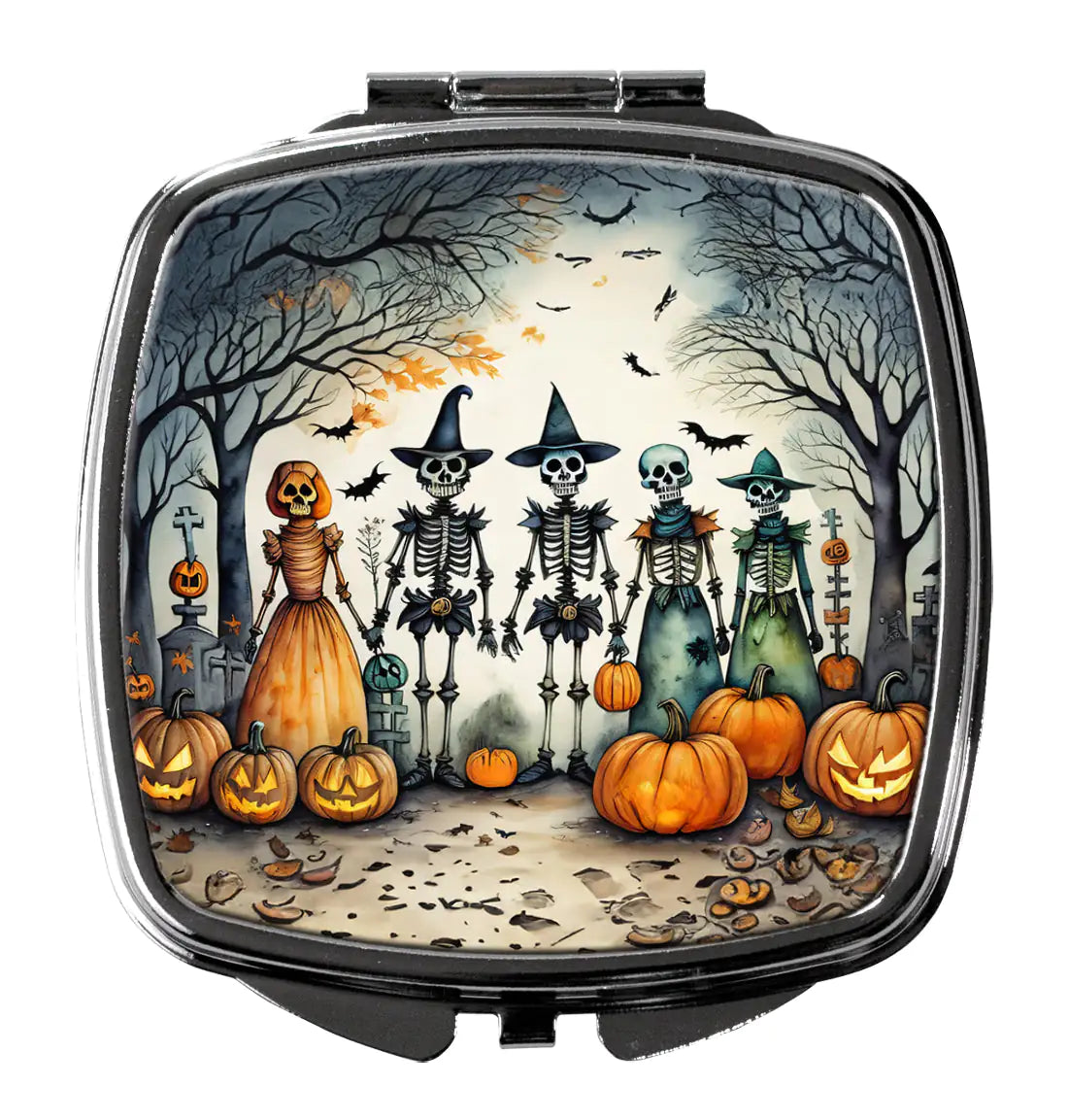 Calacas Skeletons Spooky Halloween Compact Mirror
