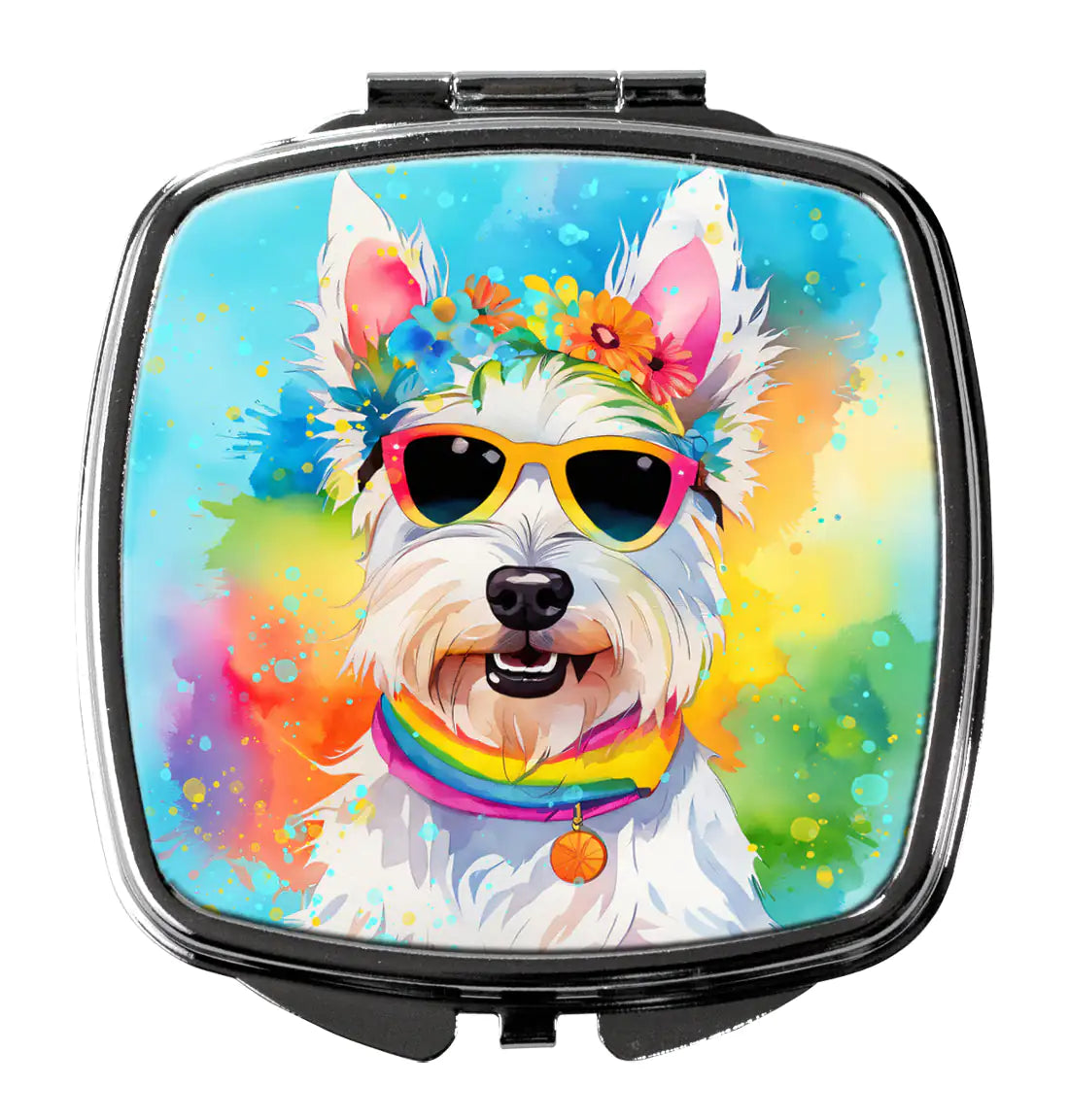 Westie Hippie Dawg Compact Mirror