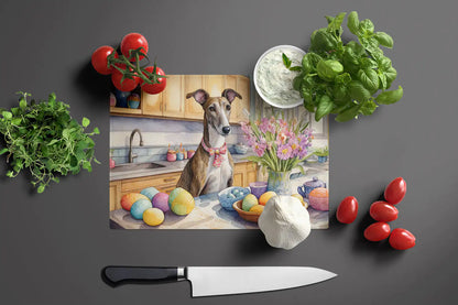 Decorating Easter Greyhound Glass Cutting Board