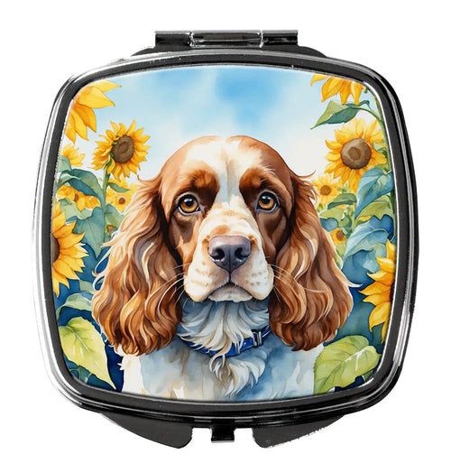 Cocker Spaniel in Sunflowers Compact Mirror