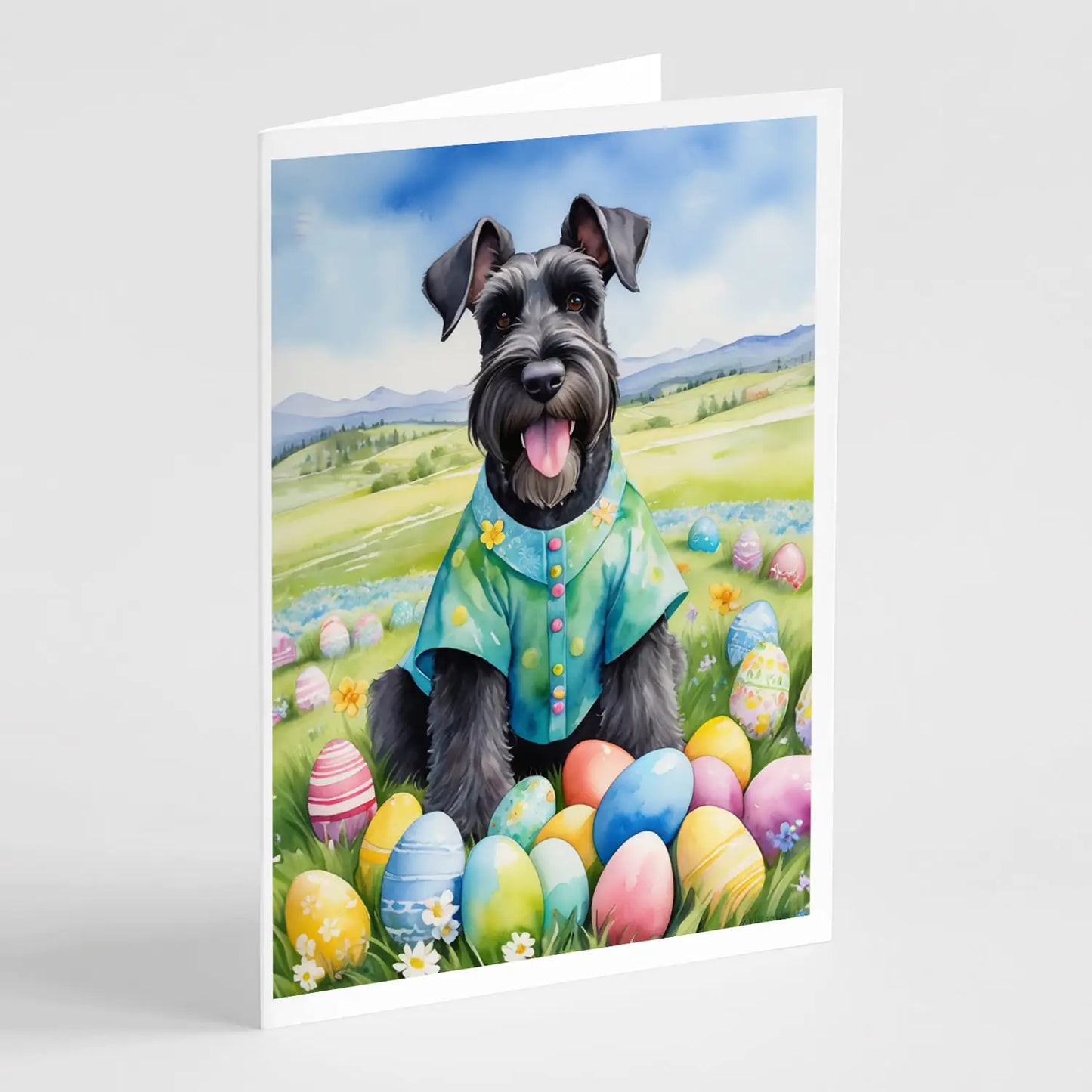 Giant Schnauzer Easter Egg Hunt Greeting Cards Pack of 8