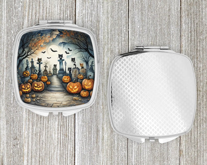 Cat Cemetery Spooky Halloween Compact Mirror