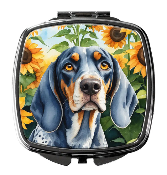 Bluetick Coonhound in Sunflowers Compact Mirror