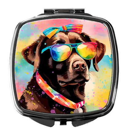 Chocolate Labrador Hippie Dawg Compact Mirror