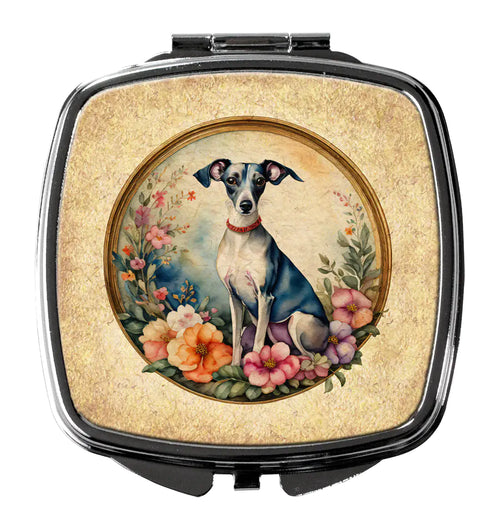 Italian Greyhound and Flowers Compact Mirror