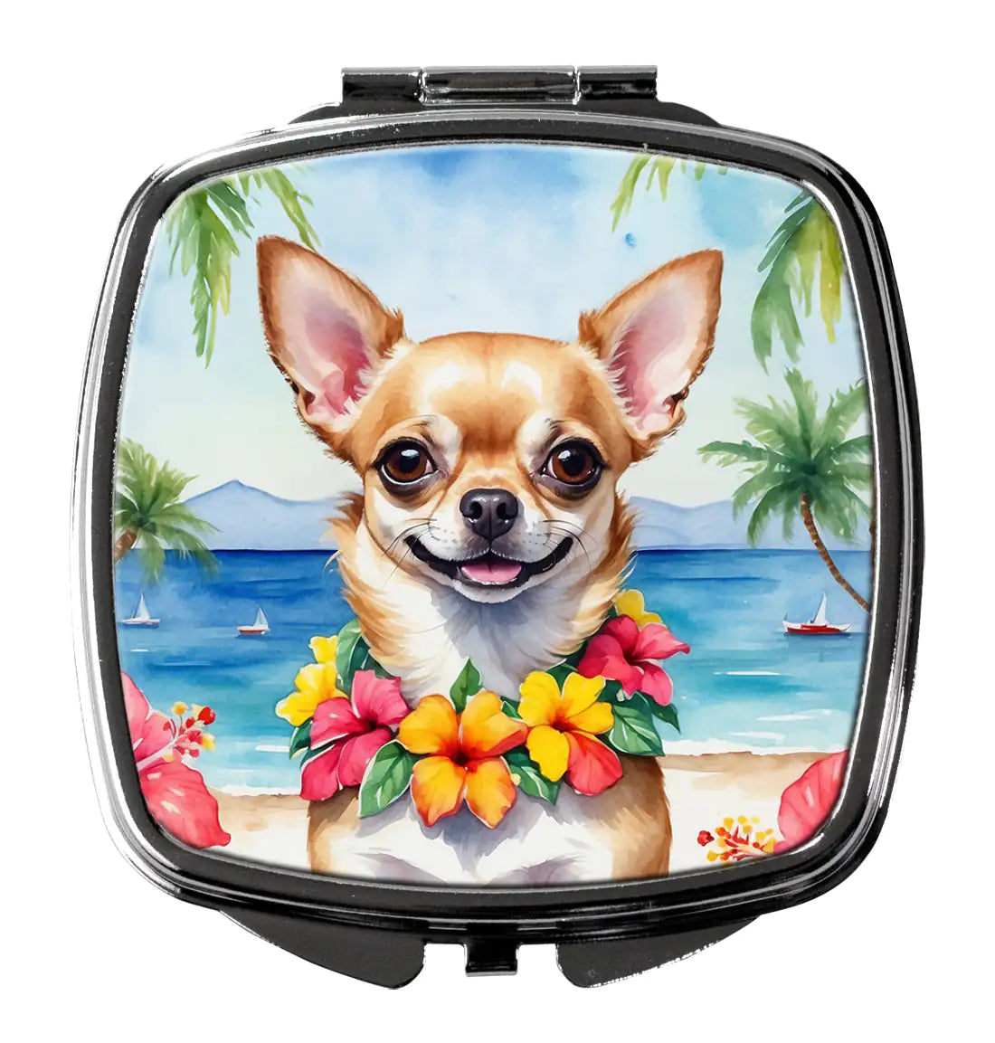 Chihuahua Luau Compact Mirror