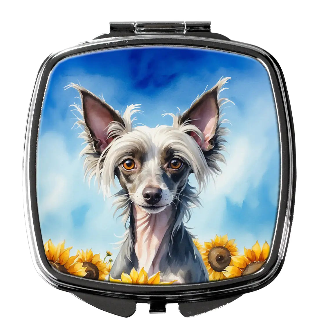 Chinese Crested in Sunflowers Compact Mirror