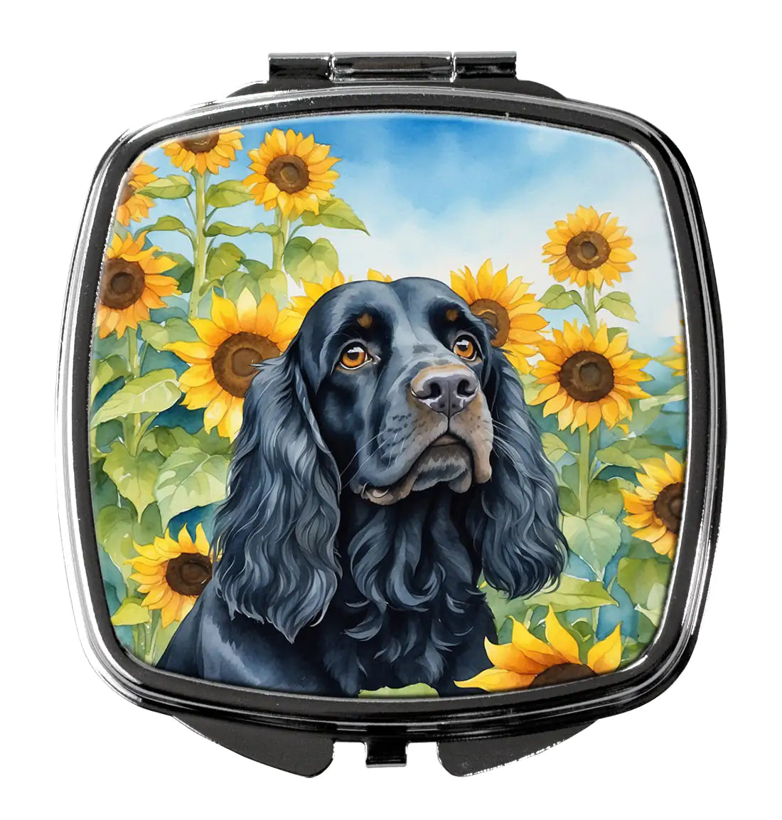 Cocker Spaniel in Sunflowers Compact Mirror