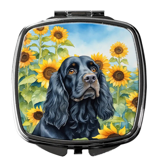Cocker Spaniel in Sunflowers Compact Mirror