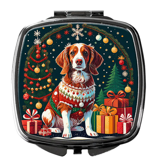 Brittany Spaniel Christmas Compact Mirror