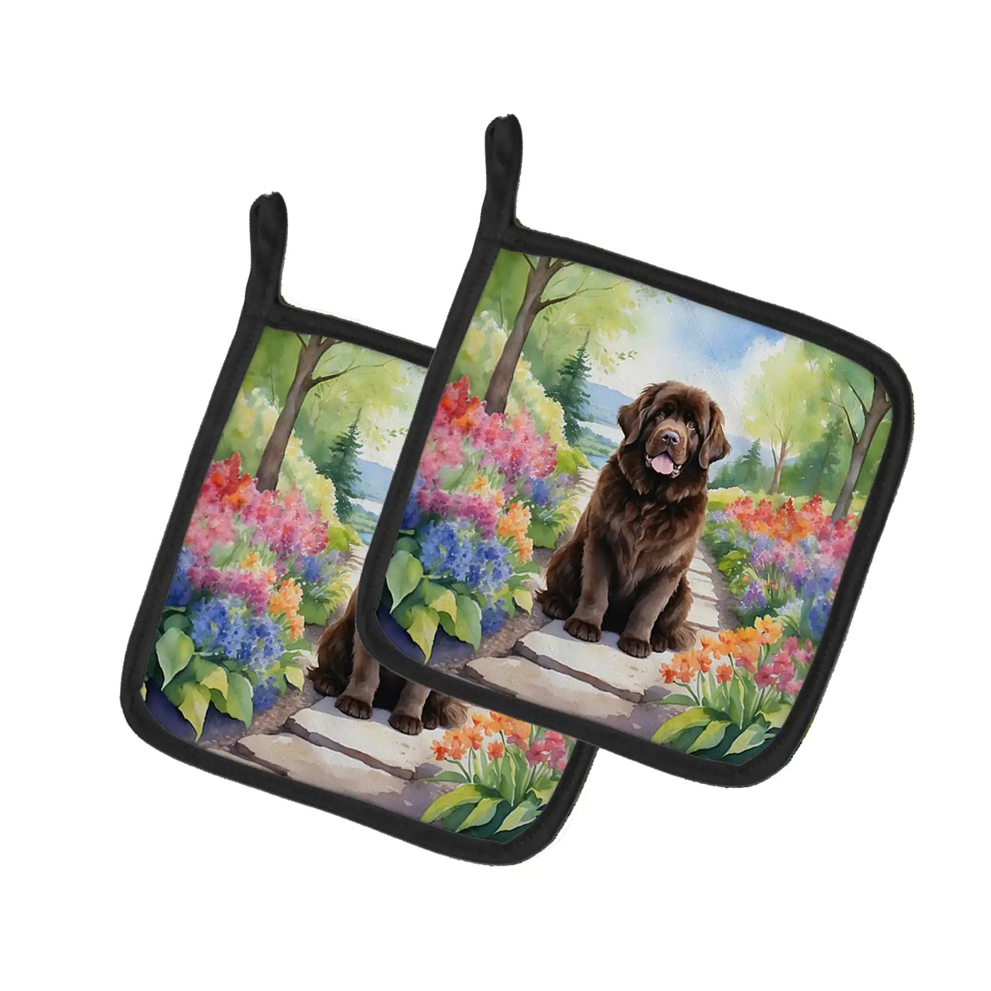 Newfoundland Spring Path Pair of Pot Holders