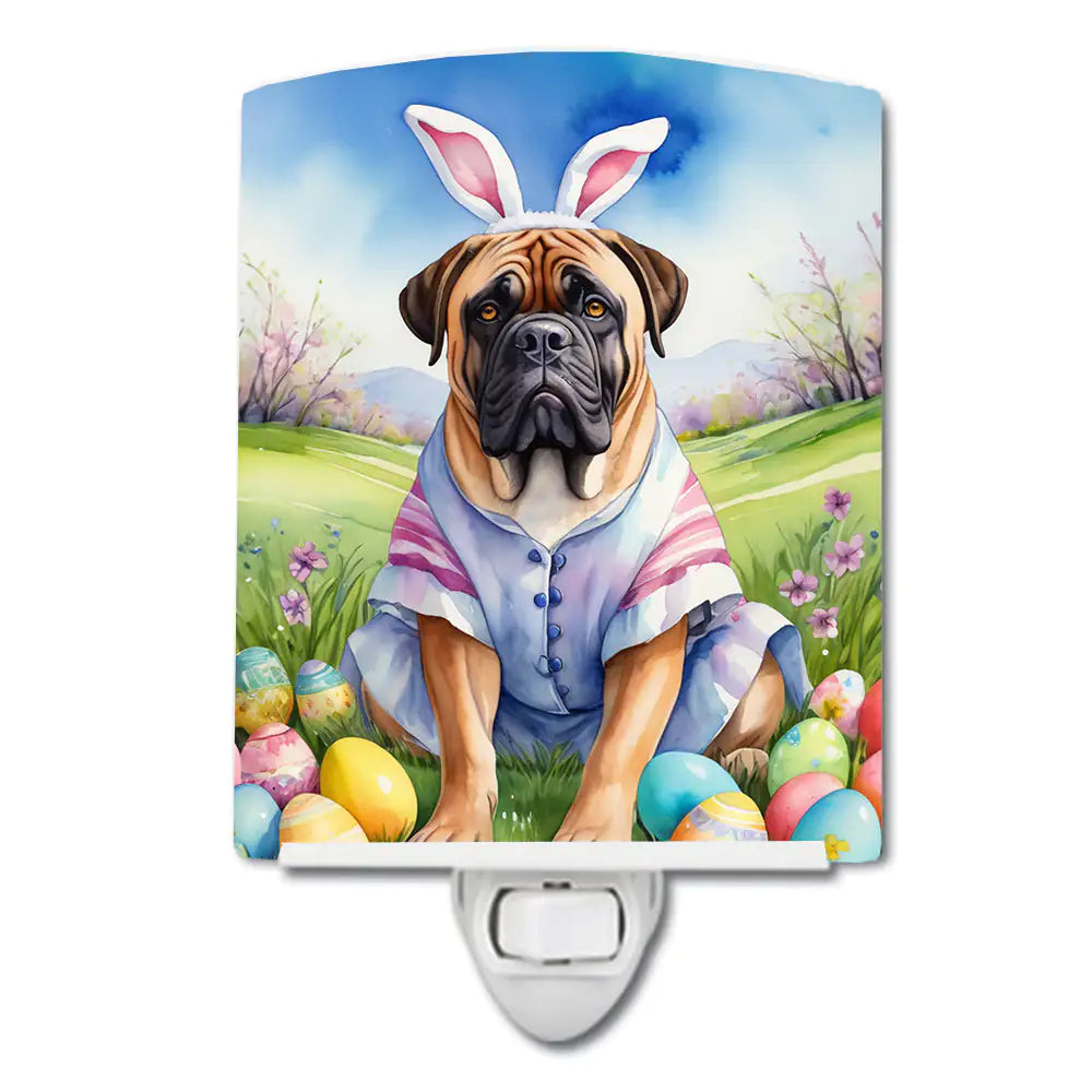 Bullmastiff Easter Egg Hunt Ceramic Night Light