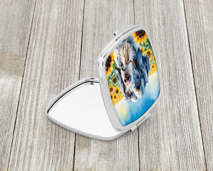 English Setter in Sunflowers Compact Mirror