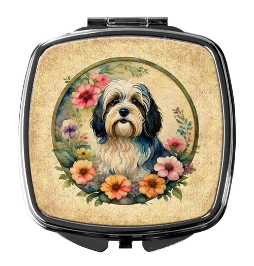 Havanese and Flowers Compact Mirror