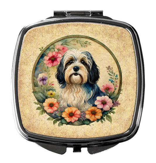 Havanese and Flowers Compact Mirror