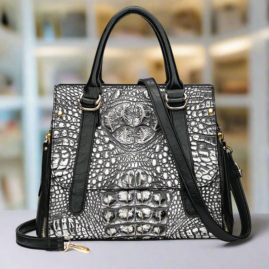 Crocodile Pattern Women's Fashion Handbag and Shoulder Bag