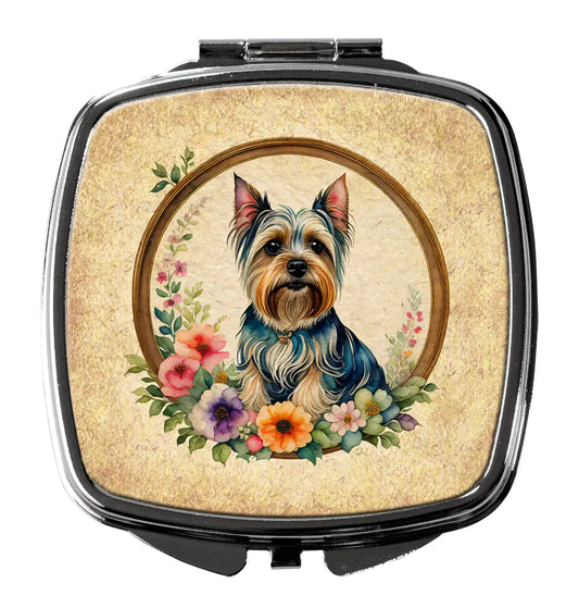 Silky Terrier and Flowers Compact Mirror