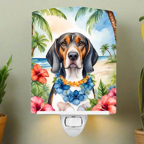 American English Coonhound Luau Ceramic Night Light
