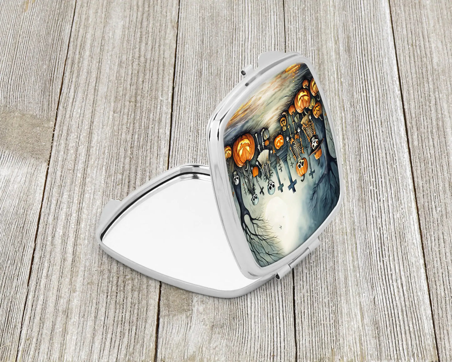Calacas Skeletons Spooky Halloween Compact Mirror