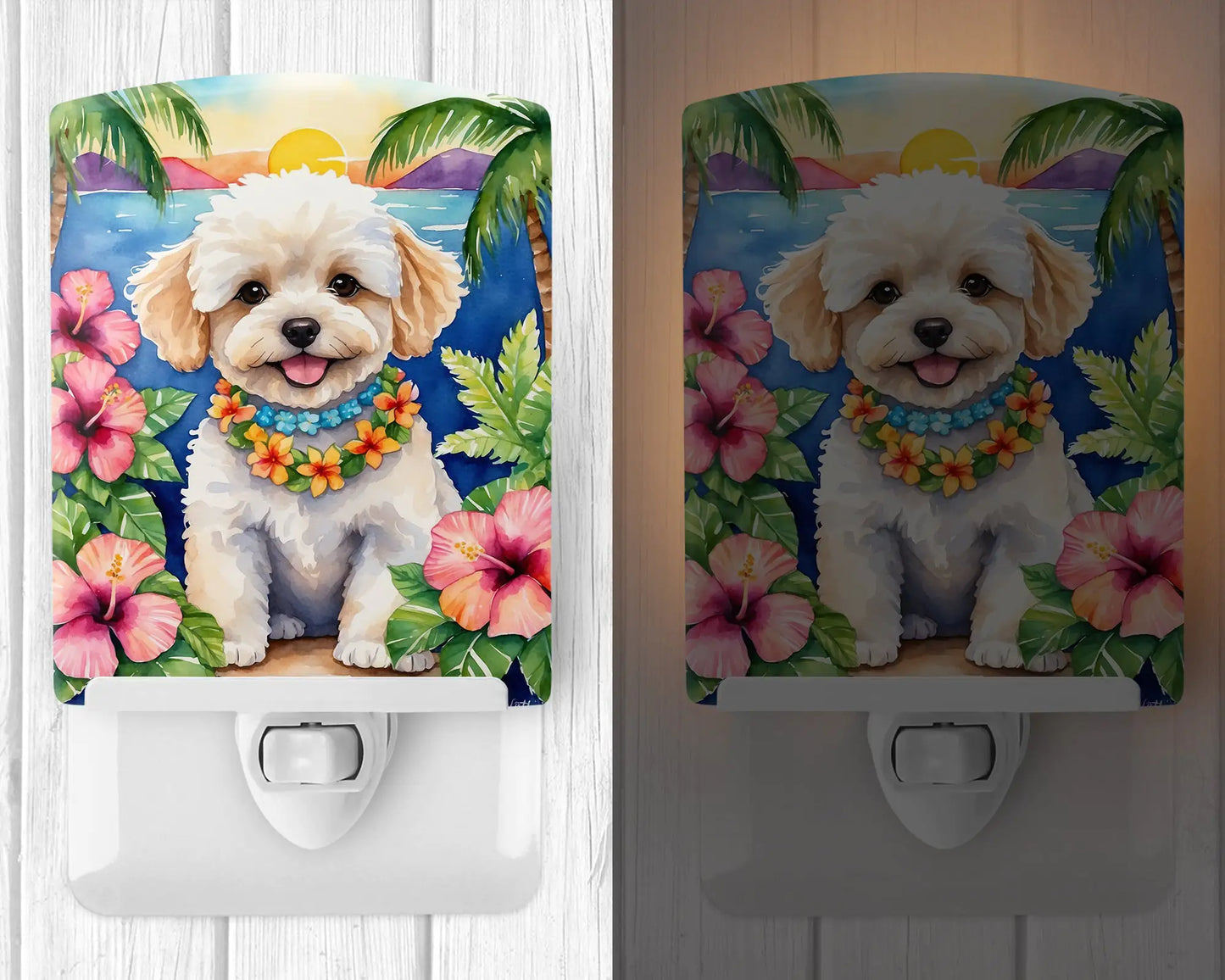 Maltipoo Luau Ceramic Night Light