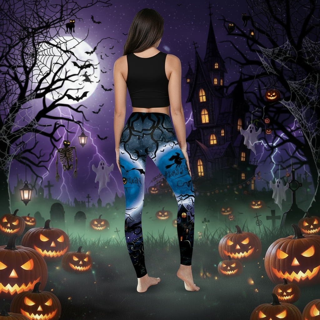 Women's Halloween Bat Elastic Leggings
