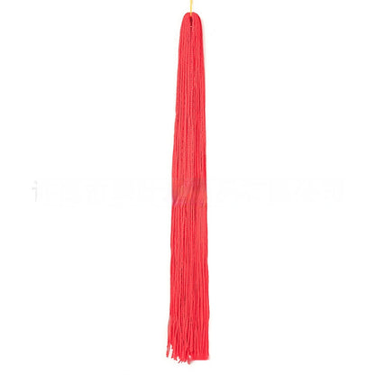 Red braided crochet hair extension bundle with long straight strands