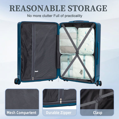 20 24 28 3 Pcs Set In ABS Spinner Wheel Luggage, Carry On Suitcase, Matching Color, TSA Combination Lock