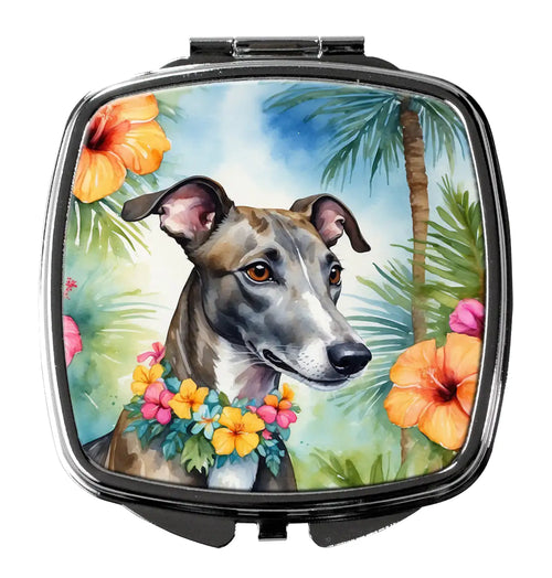 Greyhound Luau Compact Mirror