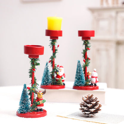 Decorations Resin Christmas Tree Elderly Candlestick