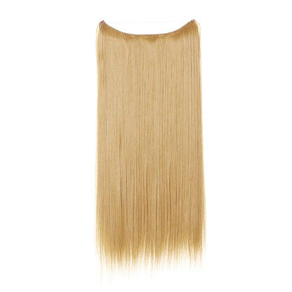 Women's straight one-piece hair extension, honey blonde with smooth lighter ends