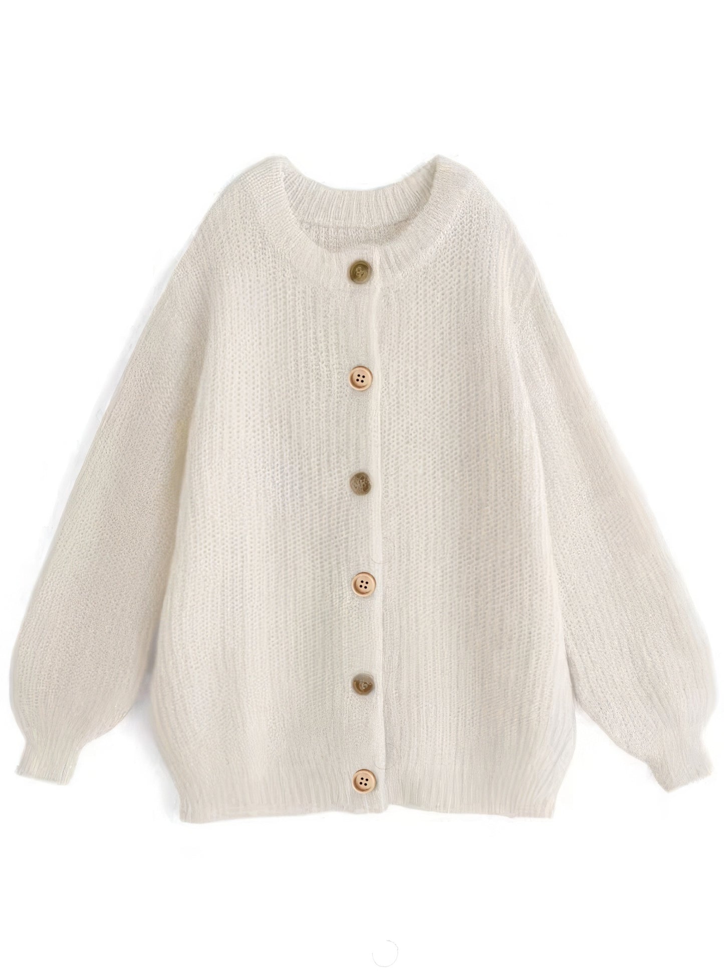 Women's Oversized Faux Cashmere Cardigan Sweater Gold Trim Clashing Button Knit Casual Fashion Jacket