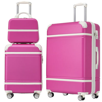 Hard shell Luggage Sets 3 Pieces 20x24 And Cosmetic Case Spinner Suitcase With TSA Lock Lightweight