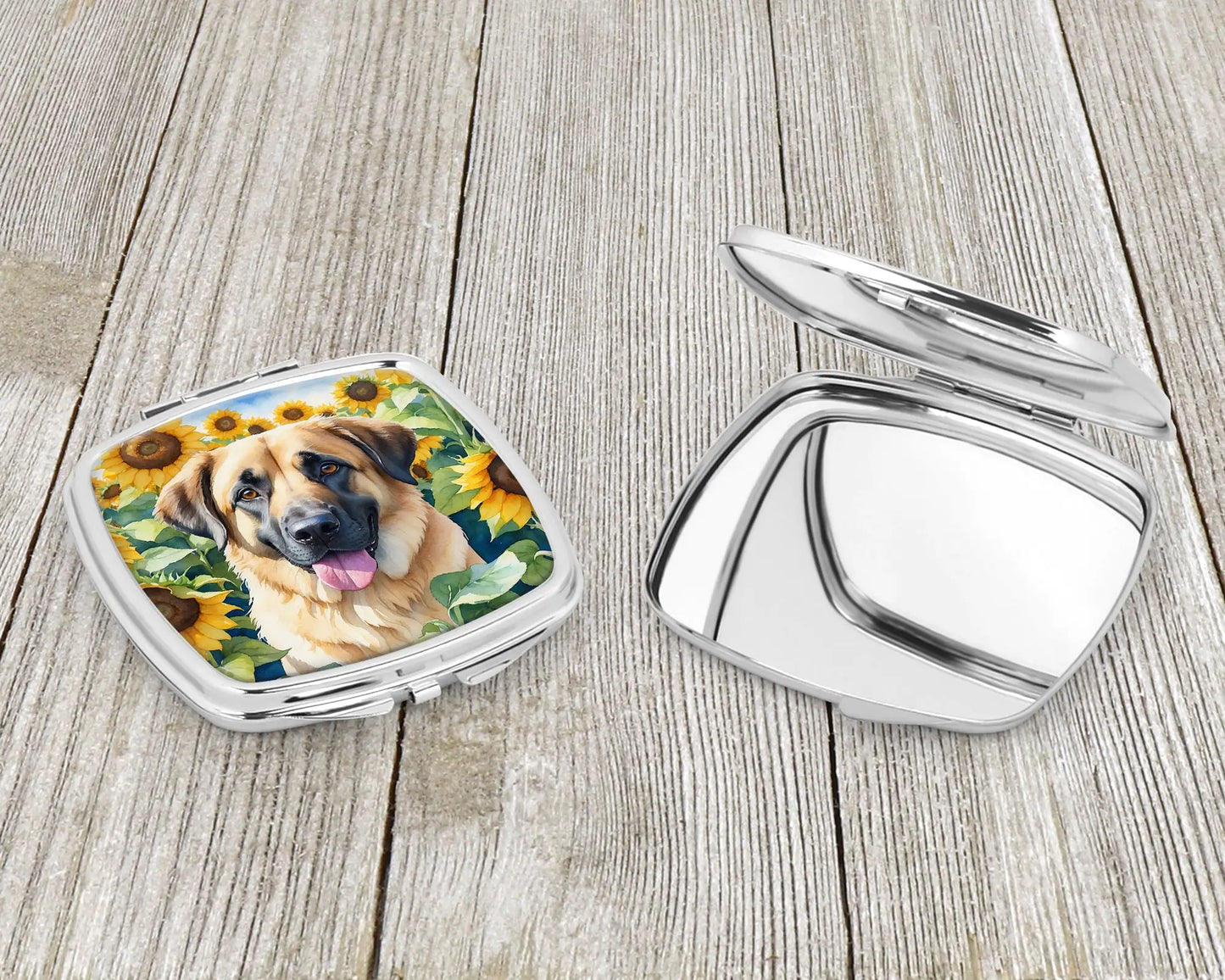 Anatolian Shepherd in Sunflowers Compact Mirror