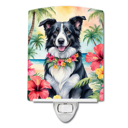 Border Collie Luau Ceramic Night Light