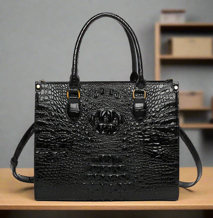 Crocodile Pattern Women's Fashion Handbag and Shoulder Bag