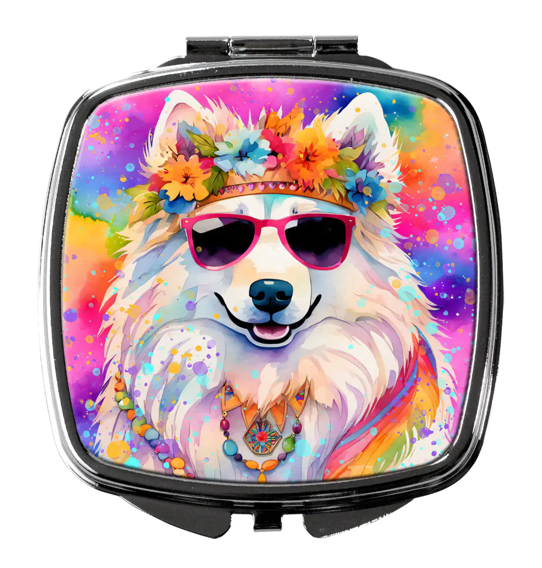 Samoyed Hippie Dawg Compact Mirror