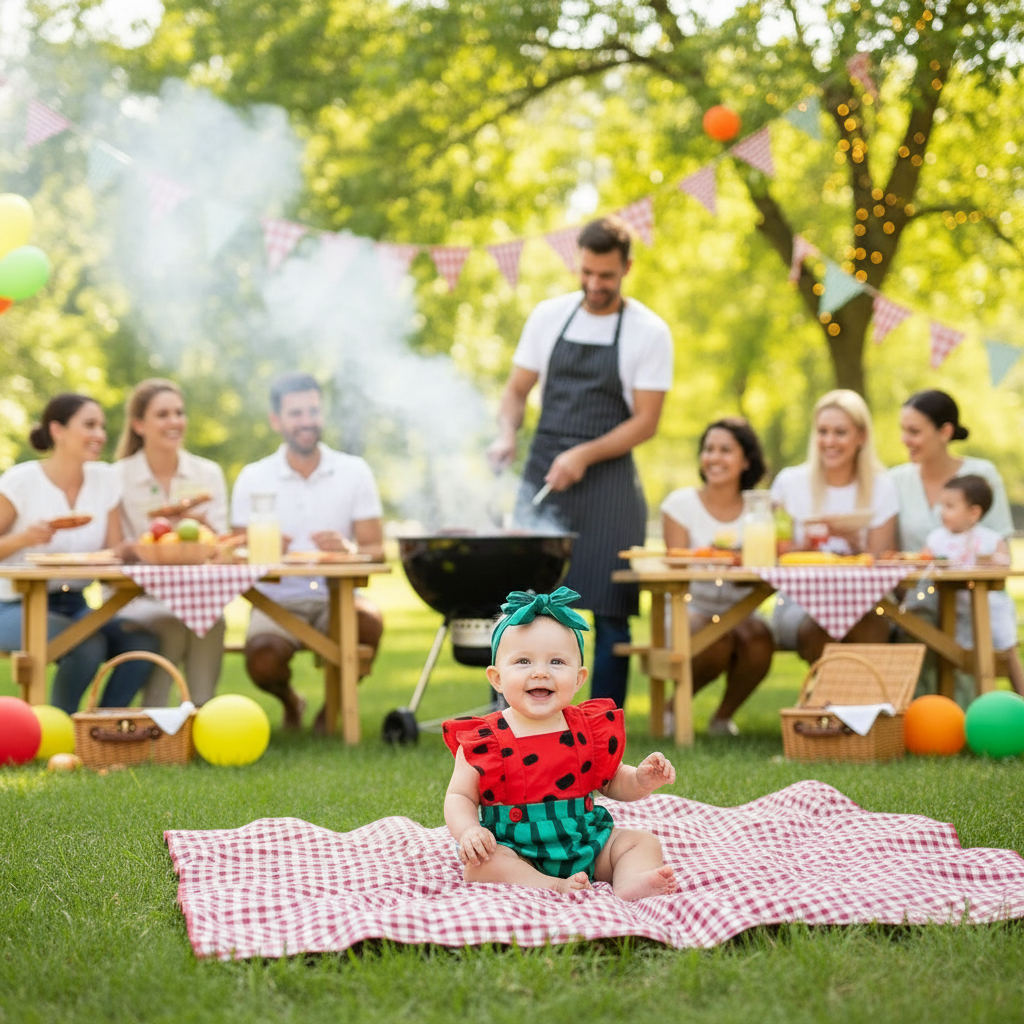 Cute Super Cute Hair Band Watermelon Baby Jumpsuit