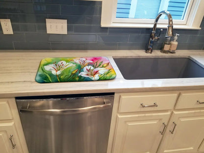 Utah Sego Lilies in Watercolor Dish Drying Mat