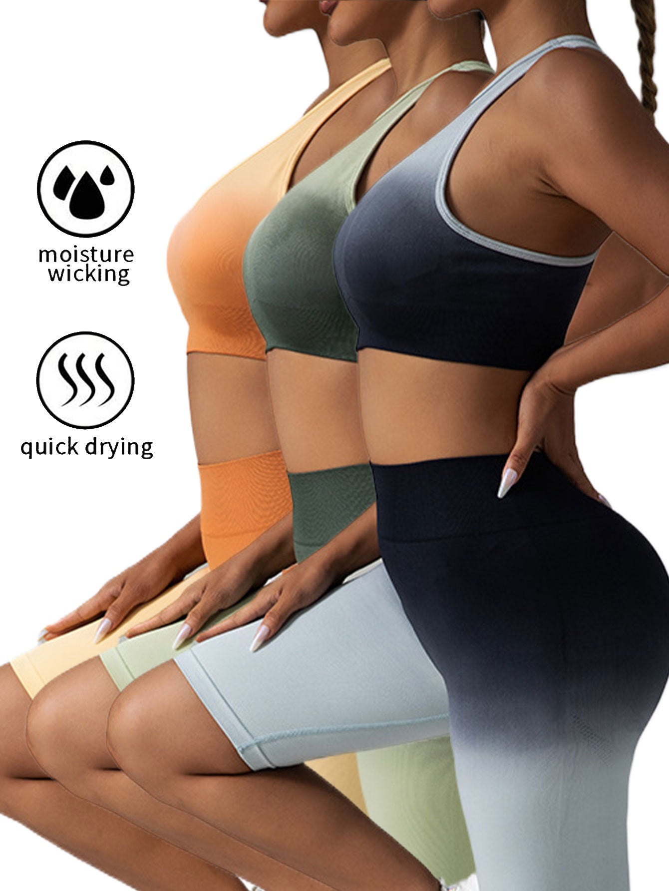 3 Pack Medium Support Sports For Women Racerback Padded Workout Gym Yoga Running Bras
