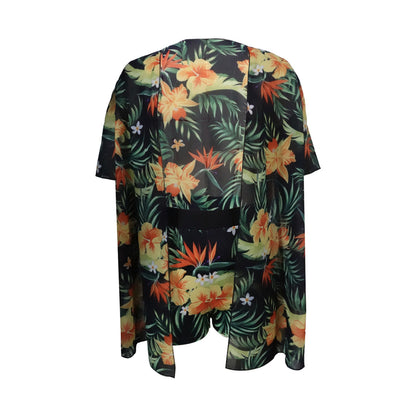 Women's Beach With Floral Print Loose Shirt Top And Pants Two-piece Set