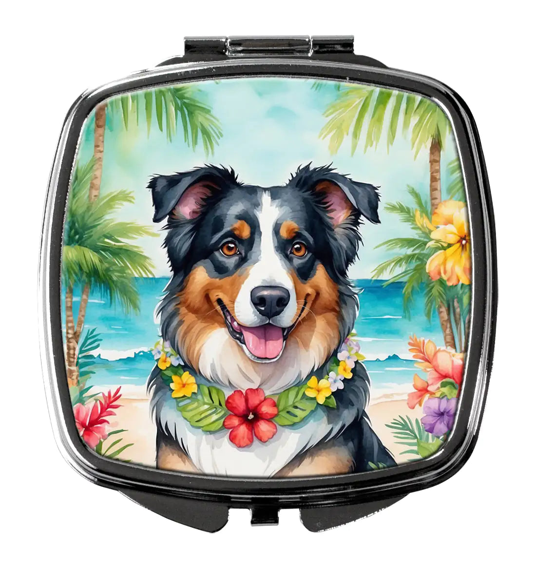 Australian Shepherd Luau Compact Mirror